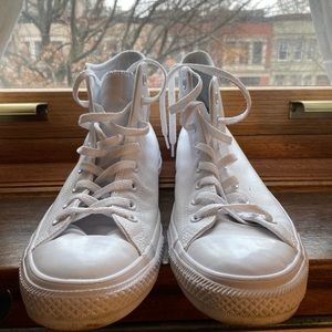 Men’s Hightop Converse - White Leather